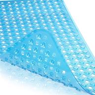 🛁 yimobra original non slip bathtub mat - bath mat for tub with drain holes, suction cups & machine washable - clear blue, bpa, latex, phthalate free - 34.5 x 15.5 inches logo