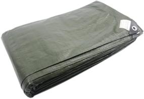 img 2 attached to Hanjet 12x16 ft Waterproof Camping Tent Tarp - Multi-Purpose 9-mil Thick Poly Tarpaulin in Green