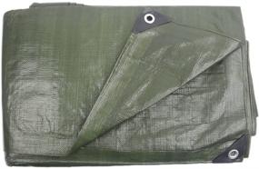 img 3 attached to Hanjet 12x16 ft Waterproof Camping Tent Tarp - Multi-Purpose 9-mil Thick Poly Tarpaulin in Green