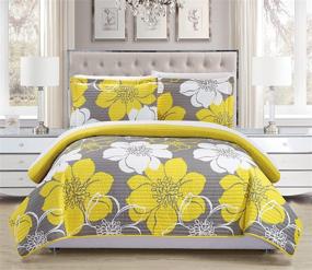 img 3 attached to 🌼 Chic Home QS1768-AN 3 Piece Woodside Abstract Floral Quilt Set - Queen Size - Vibrant Yellow - Includes 2 Shams