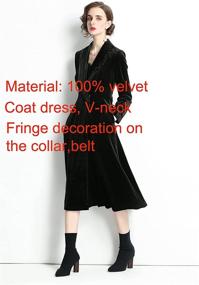 img 2 attached to Womens Casual Notched Velvet Maxi Length