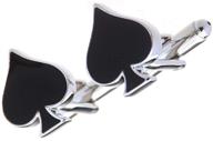 ♠️ mrcuff spades spade playing cards poker cufflinks: stylish accessories in gift box with polishing cloth logo