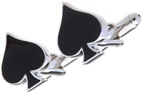 img 4 attached to ♠️ MRCUFF Spades Spade Playing Cards Poker Cufflinks: Stylish Accessories in Gift Box with Polishing Cloth