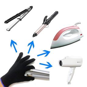 img 2 attached to Beauty Star Heat Resistant Glove for Hair Styling Tool - Curling Wand, Straightener Brush, Ceramic Ionic Flat Iron Heat Blocking Protection