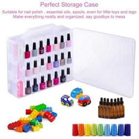 img 3 attached to 48 Bottles Clear Gel Nail Polish Organizer Case Holder with Adjustable Space Divider for Acrylic Nail Polygel, Gel Dip Powder Tips Set, and Two Toe Separators