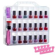 48 bottles clear gel nail polish organizer case holder with adjustable space divider for acrylic nail polygel, gel dip powder tips set, and two toe separators logo