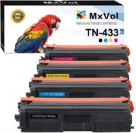 🖨️ mxvol high-quality toner cartridge set for brother tn-433 tn-431 tn433, compatible with brother mfc-l8900cdw hl-l8360cdw mfc-l8610cdw hl-l8260cdw printers (tn433bk tn433c tn433m tn433y, 4-pack) logo