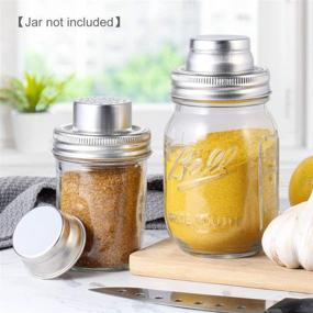 img 2 attached to 🌶️ AIEVE Mason Jar Shaker Lids: Spice up Your Mason Jars with 2 Pack Shaker Tops & Silicone Seals - Ideal for Cinnamon Sugar and More!