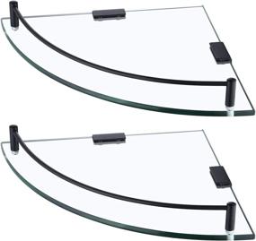 img 4 attached to 🚿 KES Bathroom Glass Corner Shelf - Tempered Glass with Rail, Wall Mount Corner Shower Shelf - SUS 304 Stainless Steel, Matte Black - 2 Pack [BGS2101A-BK-P2]