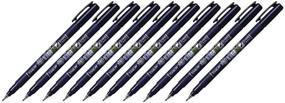 img 1 attached to 🖌️ Tombow Fude Brush Pen, Fudenosuke, Hard (GCD-111) - 10 Set Bundle: Perfect for Calligraphy and Illustrations