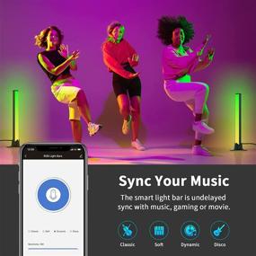 img 1 attached to 🌈 Lewinner Smart RGB Light Bars: Enhance Gaming, Movies, & Room Ambiance with 15 Scene Modes & 4 Music Modes. Bluetooth APP Control & Vibrant RGB Colors for TV, PC!