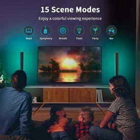 img 2 attached to 🌈 Lewinner Smart RGB Light Bars: Enhance Gaming, Movies, & Room Ambiance with 15 Scene Modes & 4 Music Modes. Bluetooth APP Control & Vibrant RGB Colors for TV, PC!