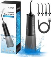 ✨ cordless water dental flosser for teeth - kusker portable oral irrigator: 5 modes, 4 jet tips - rechargeable & waterproof logo