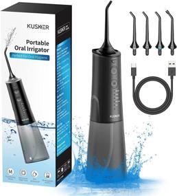 img 4 attached to ✨ Cordless Water Dental Flosser for Teeth - KUSKER Portable Oral Irrigator: 5 Modes, 4 Jet Tips - Rechargeable & Waterproof