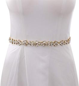 img 1 attached to Yanstar Clear Crystal Rhinestone Bridal Sash Belt for Wedding Gowns: Handmade Wedding Dress Accessories