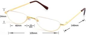 img 2 attached to 👓 Stylish Half Frame Reading Glasses - Half Moon Readers for Women & Men (3PCS in Pouch) 2.00: Enhanced with Spring Hinge