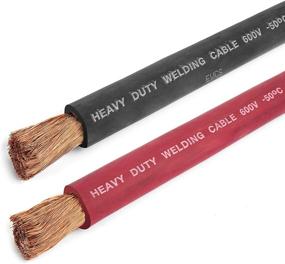 img 3 attached to 🔌 EWCS Premium Extra Flexible 1/0 Gauge Welding Cable Combo Pack - 25ft Black + Red - 600V - Made in USA