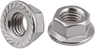 high-quality stainless steel serrated hex flange nuts locknuts - pack of 50 (m5) logo