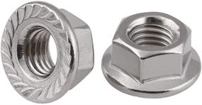 img 4 attached to High-Quality Stainless Steel Serrated Hex Flange Nuts Locknuts - Pack of 50 (M5)