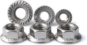img 2 attached to High-Quality Stainless Steel Serrated Hex Flange Nuts Locknuts - Pack of 50 (M5)
