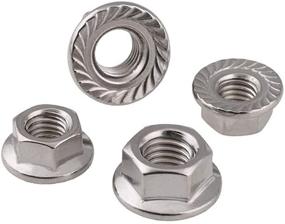 img 1 attached to High-Quality Stainless Steel Serrated Hex Flange Nuts Locknuts - Pack of 50 (M5)