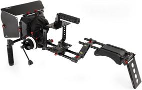 img 4 attached to 🎥 FILMCITY Shoulder Rig Kit for Cinema Camera / Production Camera 4k (FC-05) with BMCC Cage Rig, Matte Box, and Follow Focus Accessories