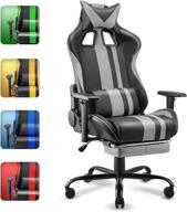 premium soontrans gaming chair with footrest for adults teens - ultimate comfort & support for pc gaming, home office, and racing games (flash grey) logo