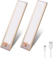 rechargeable under cabinet light with motion sensor, ultra-thin design, portable soft wireless lighting, magnetic suck installation, for closets, kitchens, cabinets, hallways, stairs, cars - 4000k (2pack) логотип