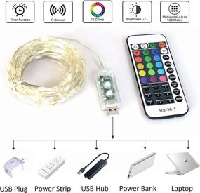 img 2 attached to 🎃 33Ft 100LED Waterproof USB Fairy String Lights with Remote for Halloween and Christmas Decoration - HAHOME Color Changing Twinkle Lights