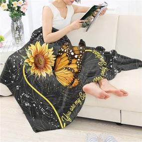 img 3 attached to COEQINE Sunflower Butterfly Lightweight Blankets