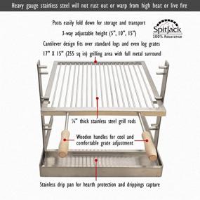 img 2 attached to 🔥 SpitJack Portable Camping Grill: Cook over a Fireplace or Campfire with an Argentine Santa Maria Cooking Grate and Drip Pan – All Stainless Steel, 18 X 17 Inch Grill