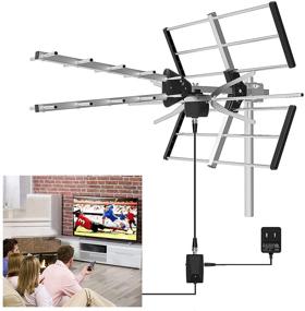 img 2 attached to 📺 Enhanced 2021 Outdoor TV Antenna: Expanded 150 Mile Range, Improved V/UHF-128F Reception, 15dBi Amplifier Gain, Multi-Directional Design, 32.8ft Thicker Coax Cable