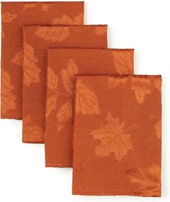 img 3 attached to 🍂 Benson Mills Harvest Legacy Damask Fabric Napkins for Fall, Thanksgiving, and Harvest Season (Rust, Set of 4, 18 inches X 18 inches)