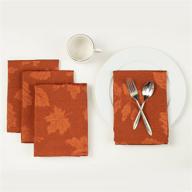 🍂 benson mills harvest legacy damask fabric napkins for fall, thanksgiving, and harvest season (rust, set of 4, 18 inches x 18 inches) logo