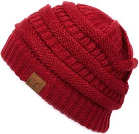 img 4 attached to 🧢 Cozy and Stylish C.C Hatsandscarf Unisex Fuzzy Sherpa Lined Beanie Hat (HAT-25)