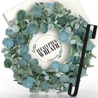 🌿 eucalyptus front door wreaths with door hanger - porch and christmas decor - outdoor eucalyptus wreaths - winter door decor with eucalyptus leaves логотип