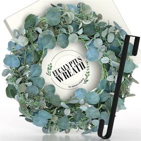 img 4 attached to 🌿 Eucalyptus Front Door Wreaths with Door Hanger - Porch and Christmas Decor - Outdoor Eucalyptus Wreaths - Winter Door Decor with Eucalyptus Leaves