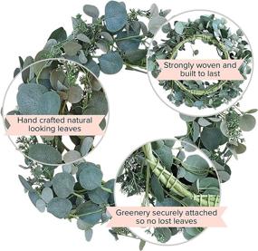 img 2 attached to 🌿 Eucalyptus Front Door Wreaths with Door Hanger - Porch and Christmas Decor - Outdoor Eucalyptus Wreaths - Winter Door Decor with Eucalyptus Leaves