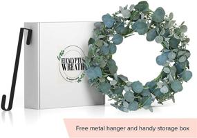 img 3 attached to 🌿 Eucalyptus Front Door Wreaths with Door Hanger - Porch and Christmas Decor - Outdoor Eucalyptus Wreaths - Winter Door Decor with Eucalyptus Leaves