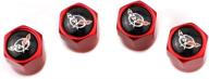 4pcs metal car tire valve stem caps waterproof dustproof seal cover universal with logo emblem for fit for silverado colorado suburban tahoe camaro corvette c5 styling decoration accessories (red) logo