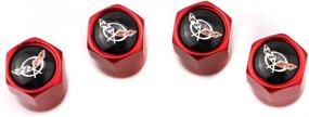 img 4 attached to 4Pcs Metal Car Tire Valve Stem Caps Waterproof Dustproof Seal Cover Universal With Logo Emblem For Fit For Silverado Colorado Suburban Tahoe Camaro Corvette C5 Styling Decoration Accessories (Red)