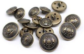 img 1 attached to 👔 Enhance Your Blazers and Suits with YaHoGa 14 Piece Antique Metal Button Set: 15mm & 20mm Sizes for Blazers, Sport Coats, Uniforms, and Jackets (MB20170)