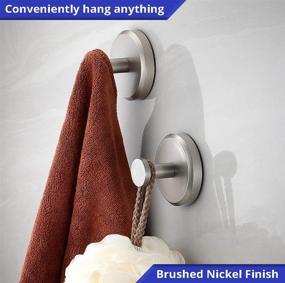 img 4 attached to 🔁 Suction Cup Hooks for Shower, Bathroom, Kitchen - Loofah, Towel, Coat, Bath Robe Hook Holder - Heavy-duty Hanging up to 15 lbs - Polished Matte Chrome & Brushed Nickel Finish (4-pack)