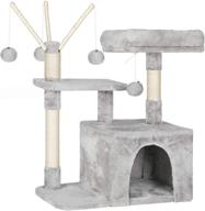 🐱 feandrea cat tree: interactive cat tower with cat cave, 3 pompoms & activity center logo