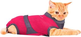 img 4 attached to MAXX CAT Recovery Suit for Cats - E Collar Alternative, 🐾 Medical Pet Clothing for Surgery, Wound and Bandage Protection, Anti-Anxiety Body Wrap