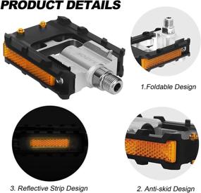 img 2 attached to 🚲 KABON Folding Bike Pedals - Aluminum Foldable Pedals, Non-Slip Cycling Pedals for Folding Bike, BMX, Road Bike, MTB