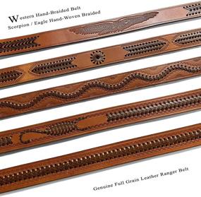 img 3 attached to Western Scorpion Woven Genuine Leather Men's Accessories for Belts