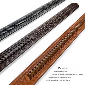 img 1 attached to Western Scorpion Woven Genuine Leather Men's Accessories for Belts
