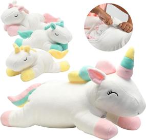 img 2 attached to 🦄 Plush Unicorn Pillow with Zippered Pouch & 3 Little Plush Baby Unicorns - Soft Stuffed Animal Playset from the Plushlings Collection