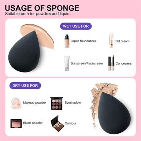 img 1 attached to Hygea Beauty Makeup Sponge Blender Set of 5 - Non Latex, Soft, Multi-colored Foundation Blending Sponges for Cream, Powder and Liquid - Teardrop Shape